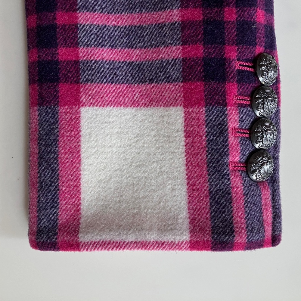 Veronica Beard Fuscia and Cream Plaid Blazer NWT - Picture 6 of 9